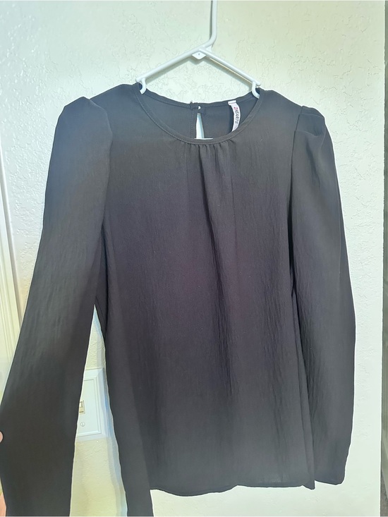 2 Hearts Dresses & Skirts - Long-Sleeve Black Shift Dress with Subtle Front Pleat
